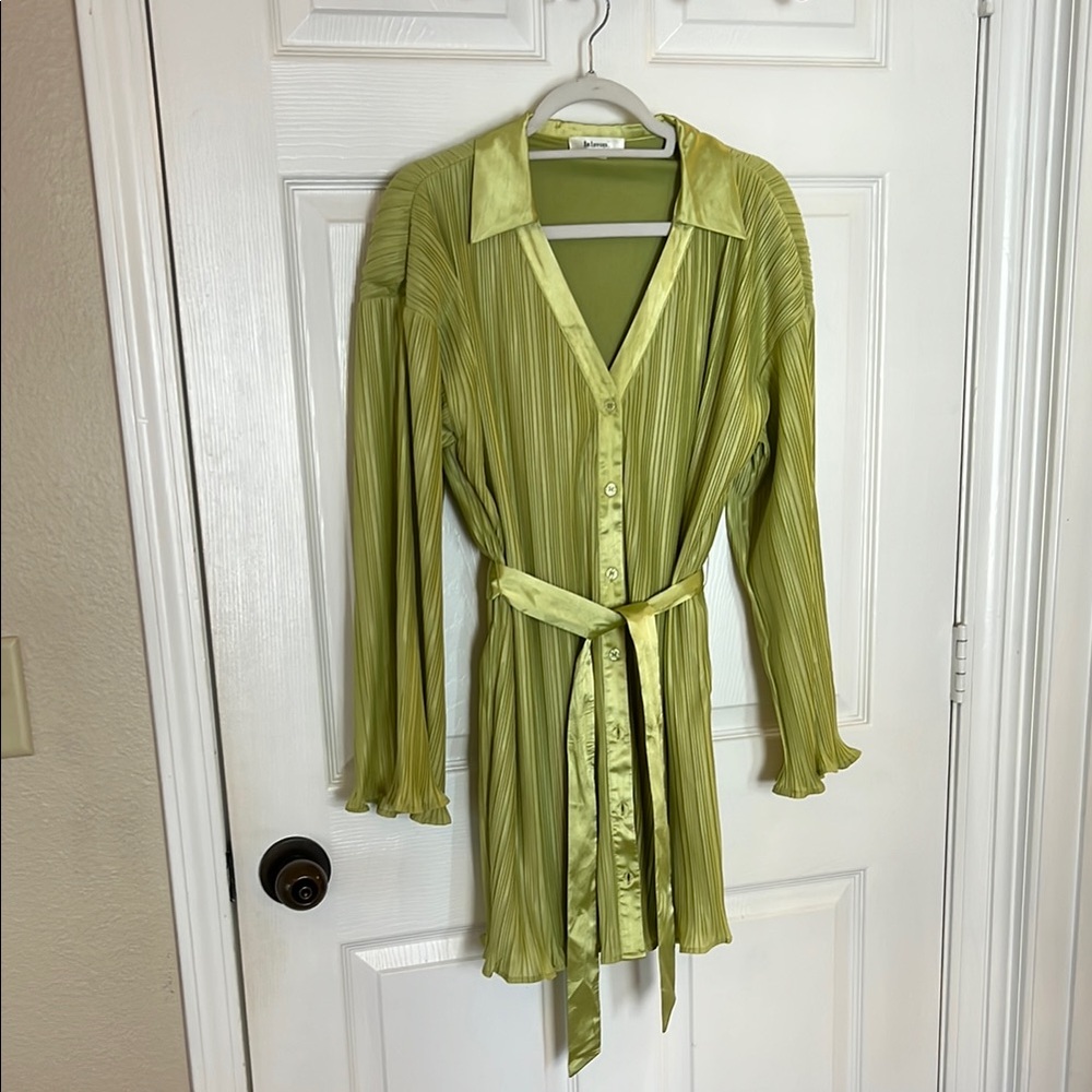 Elegant Green Long Sleeve Dress